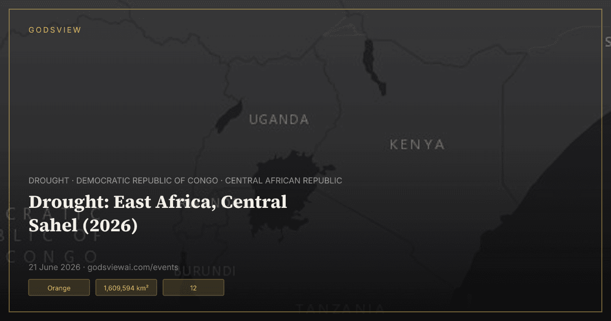 Map of Drought: East Africa, Central Sahel (2026)