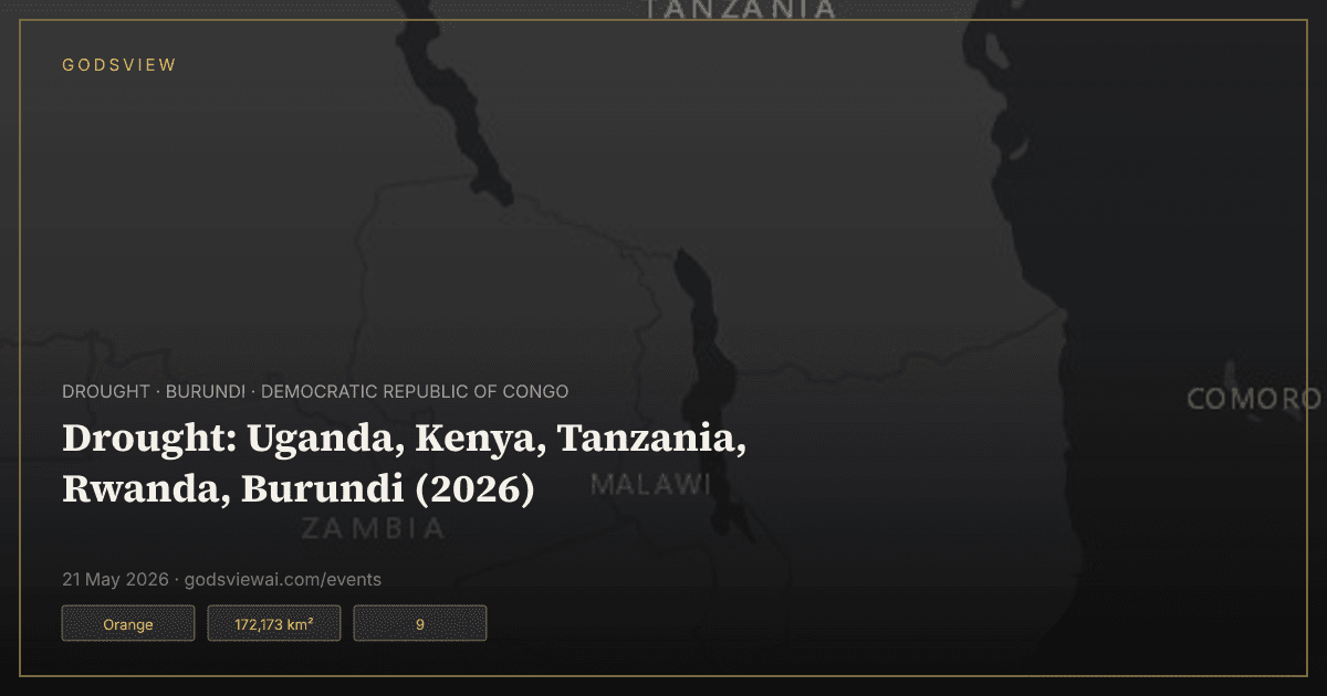 Map of Drought: Uganda, Kenya, Tanzania, Rwanda, Burundi (2026)
