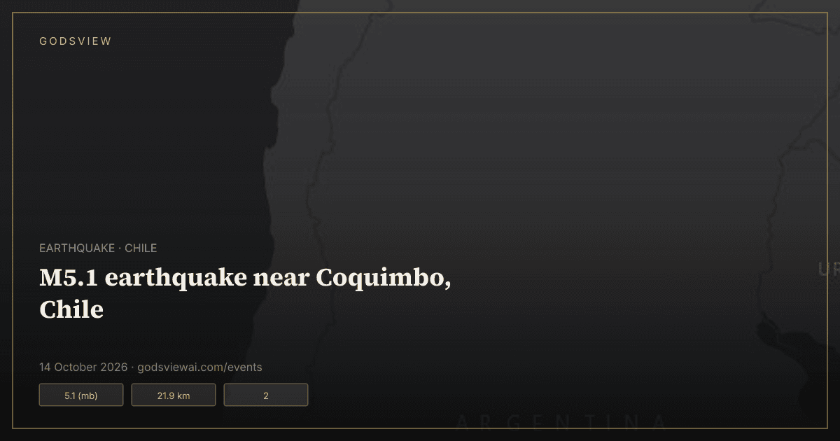 Map of M5.1 earthquake near Coquimbo, Chile