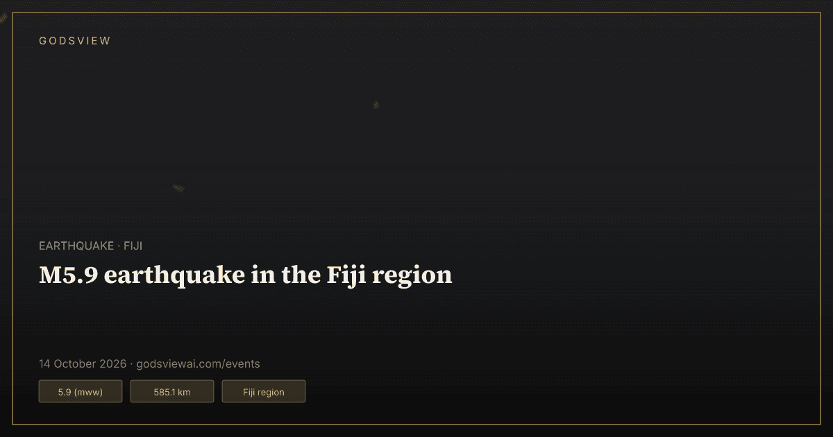 Map of M5.9 earthquake in the Fiji region