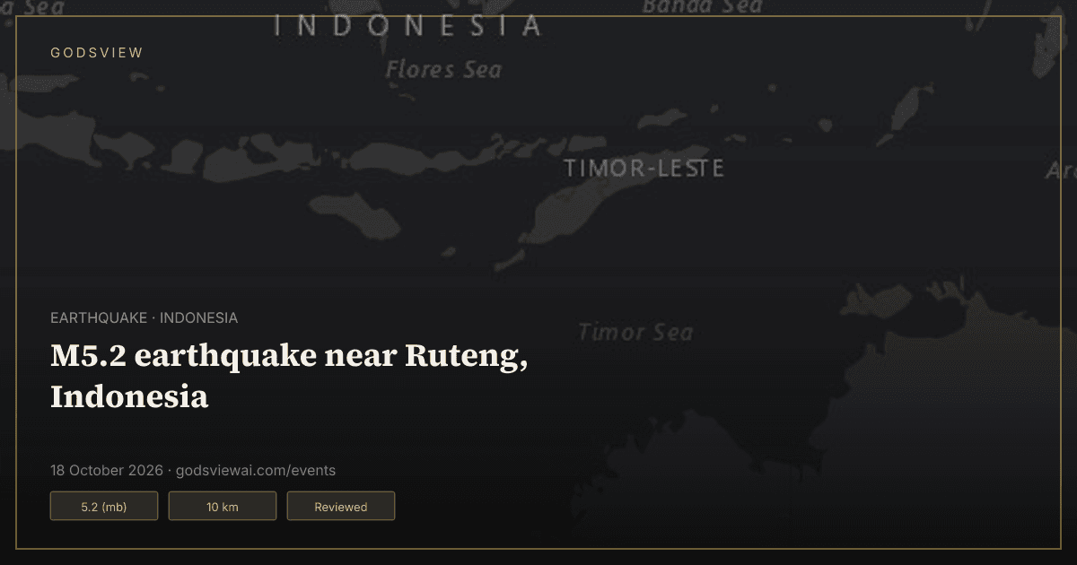 Map of M5.2 earthquake near Ruteng, Indonesia
