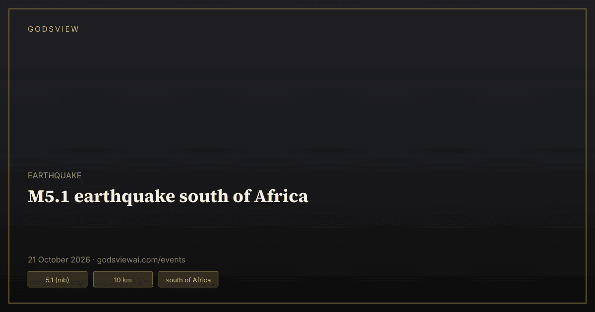 Map of M5.1 earthquake south of Africa