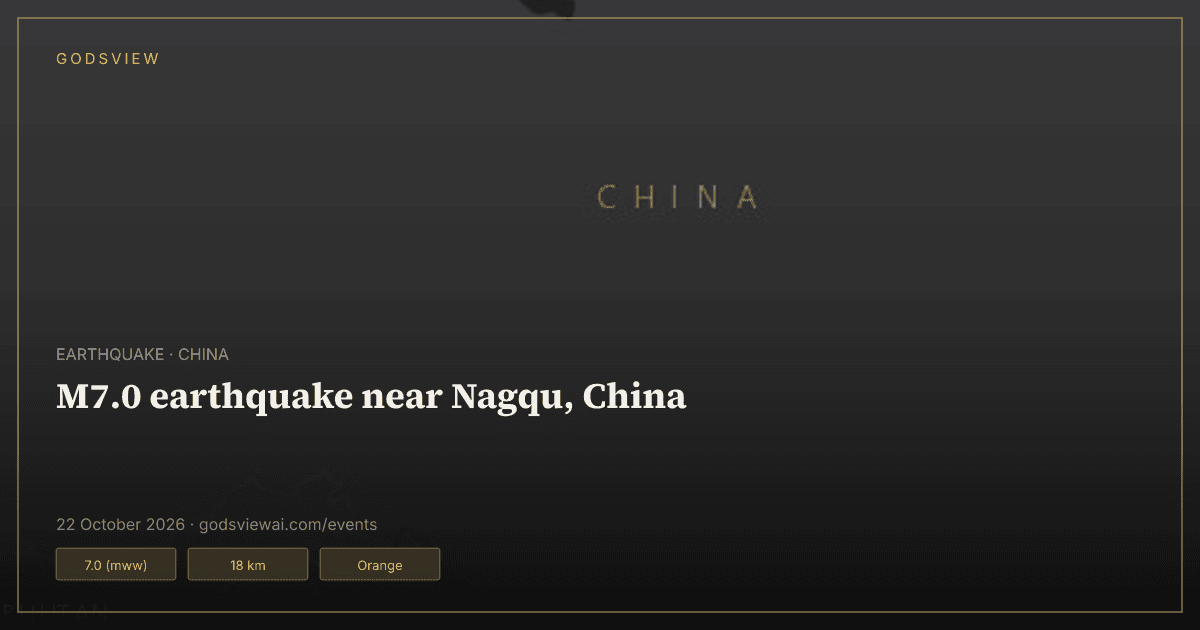 Map of M7.0 earthquake near Nagqu, China