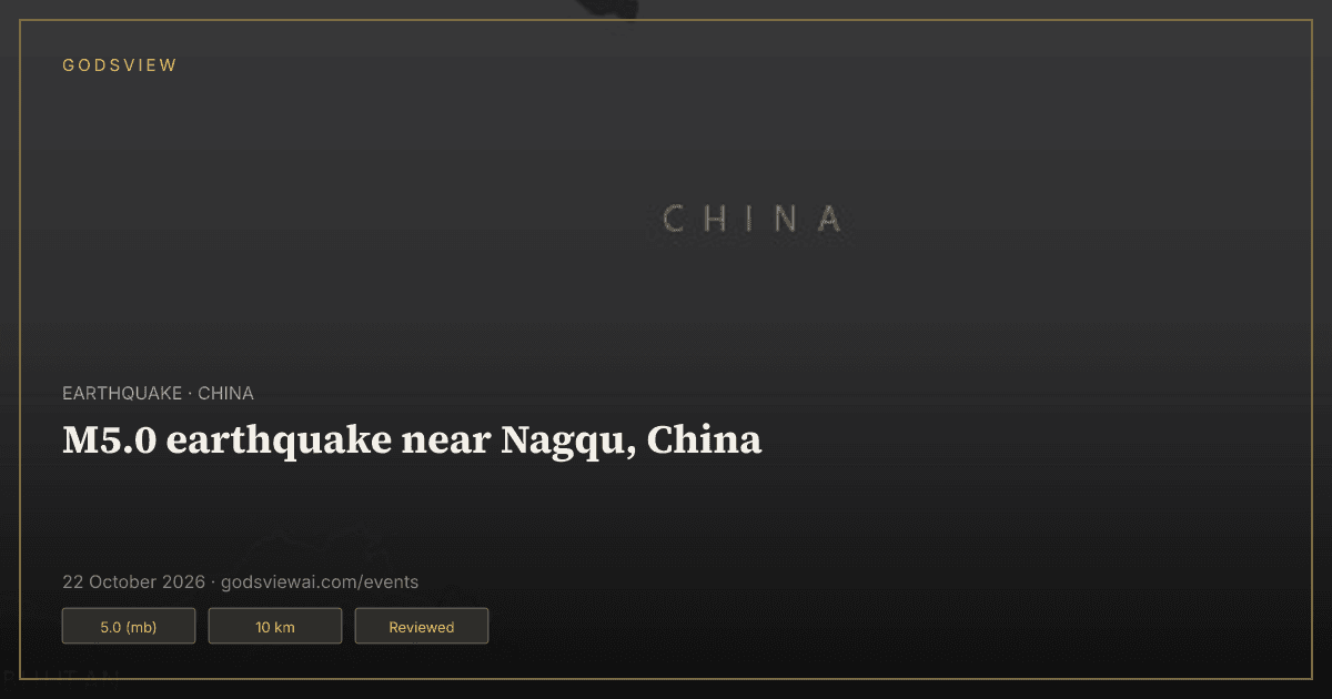 Map of M5.0 earthquake near Nagqu, China