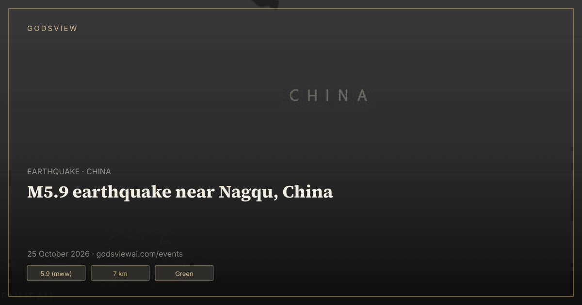 Map of M5.9 earthquake near Nagqu, China