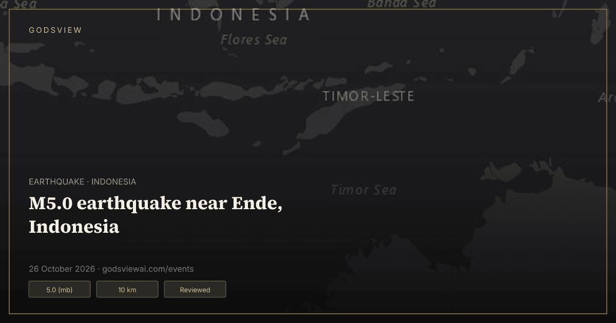 Map of M5.0 earthquake near Ende, Indonesia