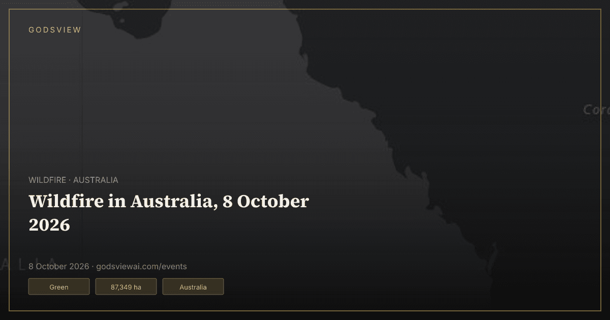 Map of Wildfire in Australia, 8 October 2026