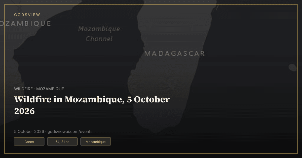 Map of Wildfire in Mozambique, 5 October 2026