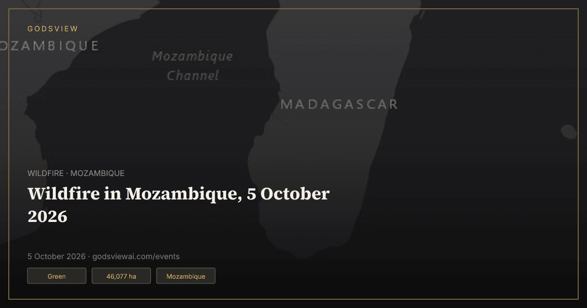 Map of Wildfire in Mozambique, 5 October 2026