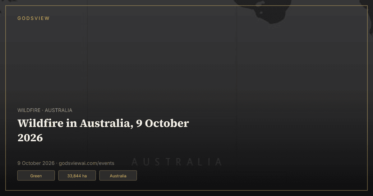 Map of Wildfire in Australia, 9 October 2026