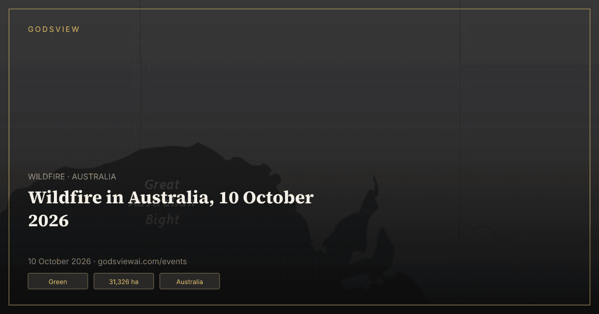 Map of Wildfire in Australia, 10 October 2026