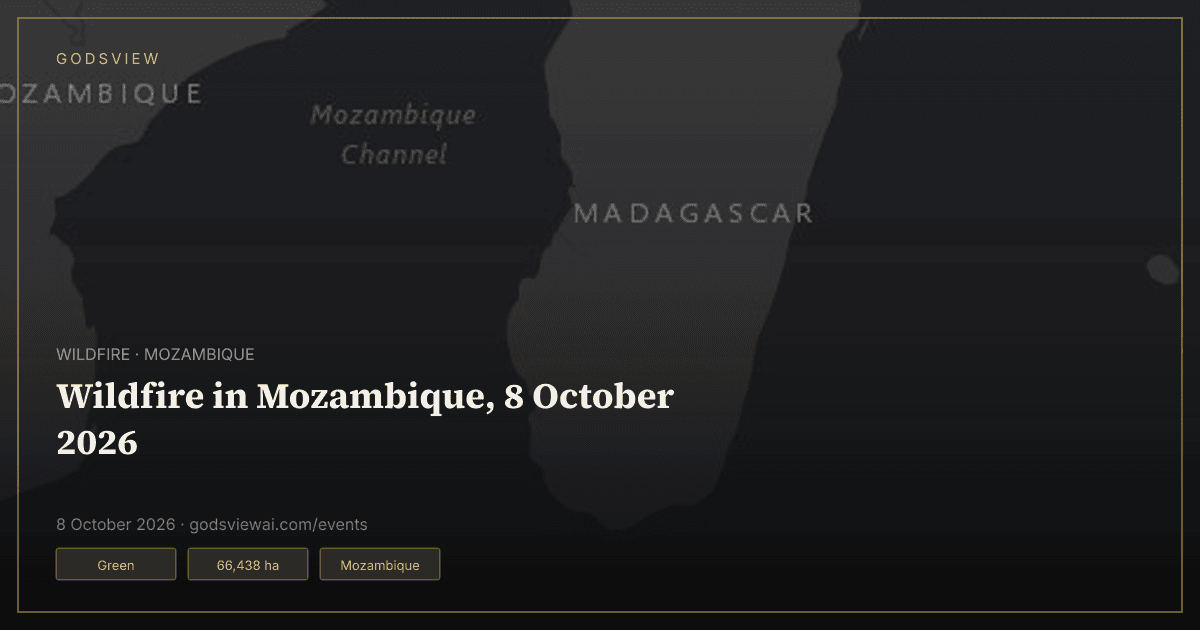 Map of Wildfire in Mozambique, 8 October 2026