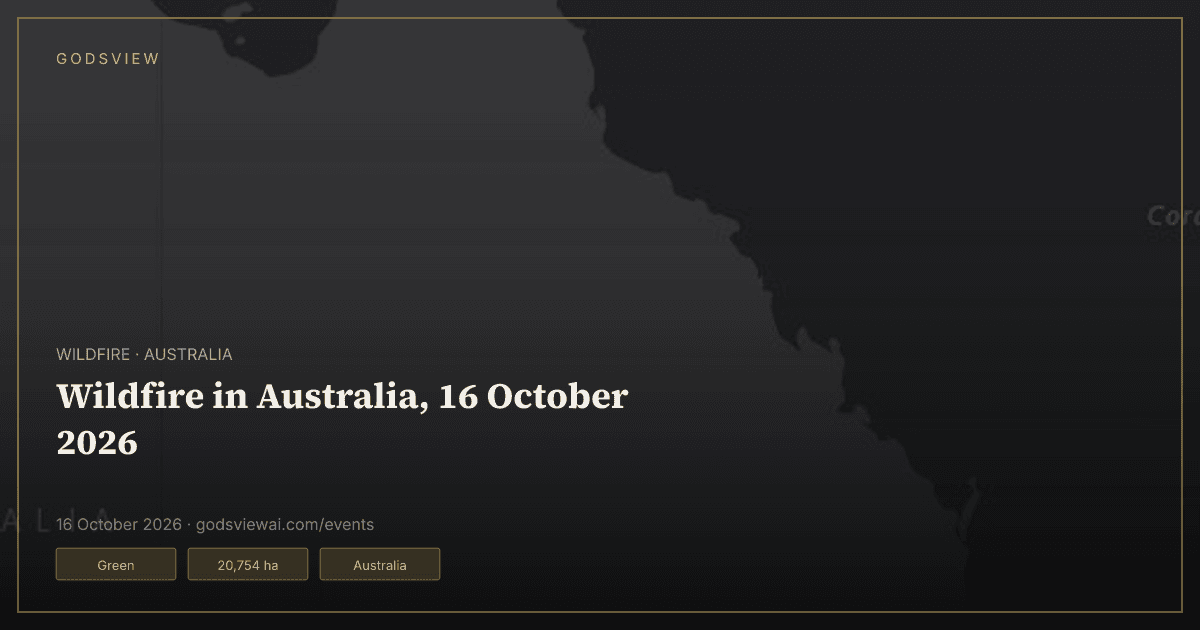 Map of Wildfire in Australia, 16 October 2026