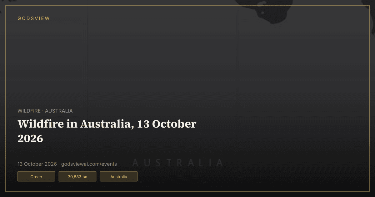 Map of Wildfire in Australia, 13 October 2026