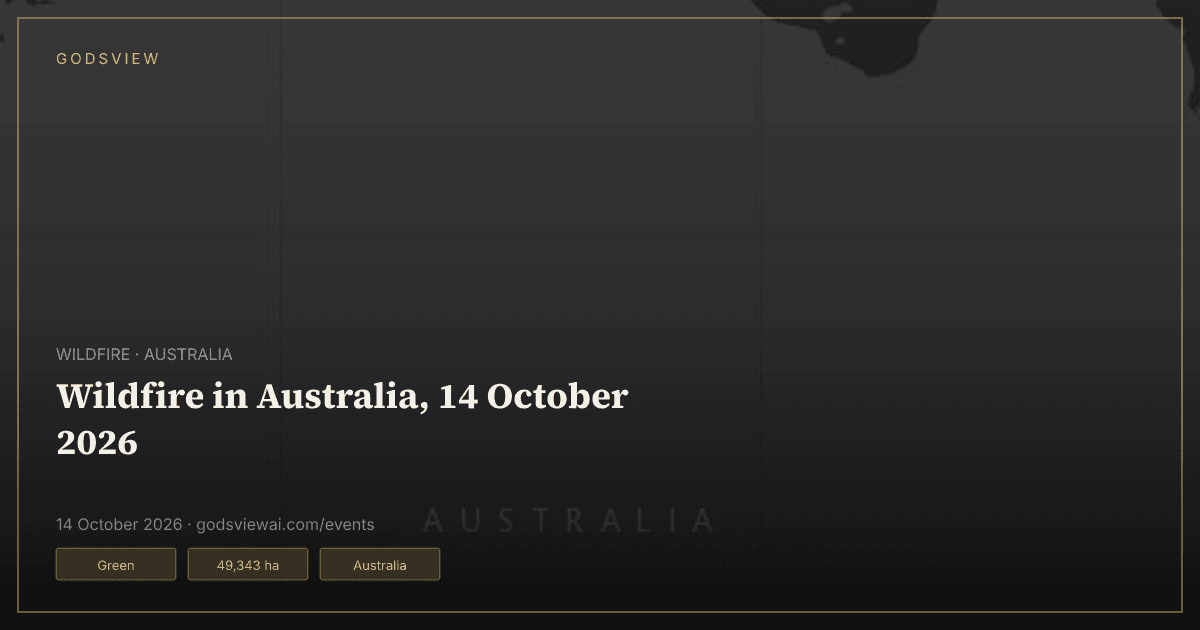 Map of Wildfire in Australia, 14 October 2026