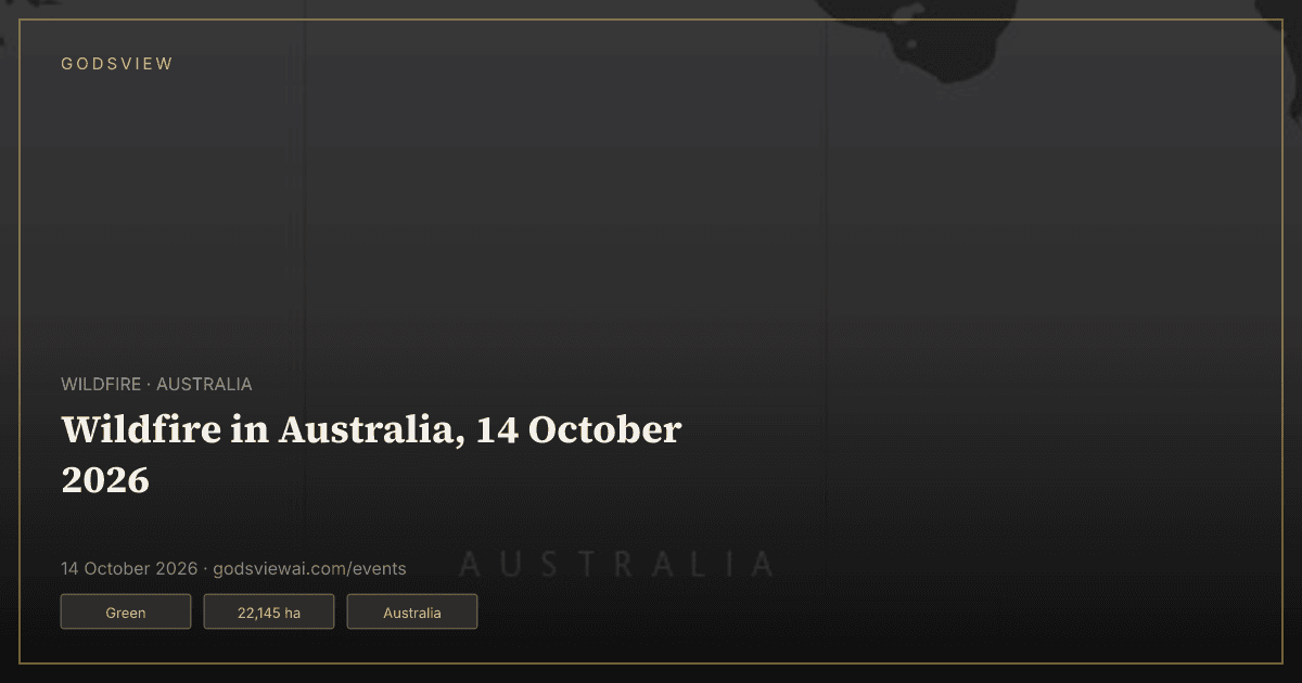 Map of Wildfire in Australia, 14 October 2026