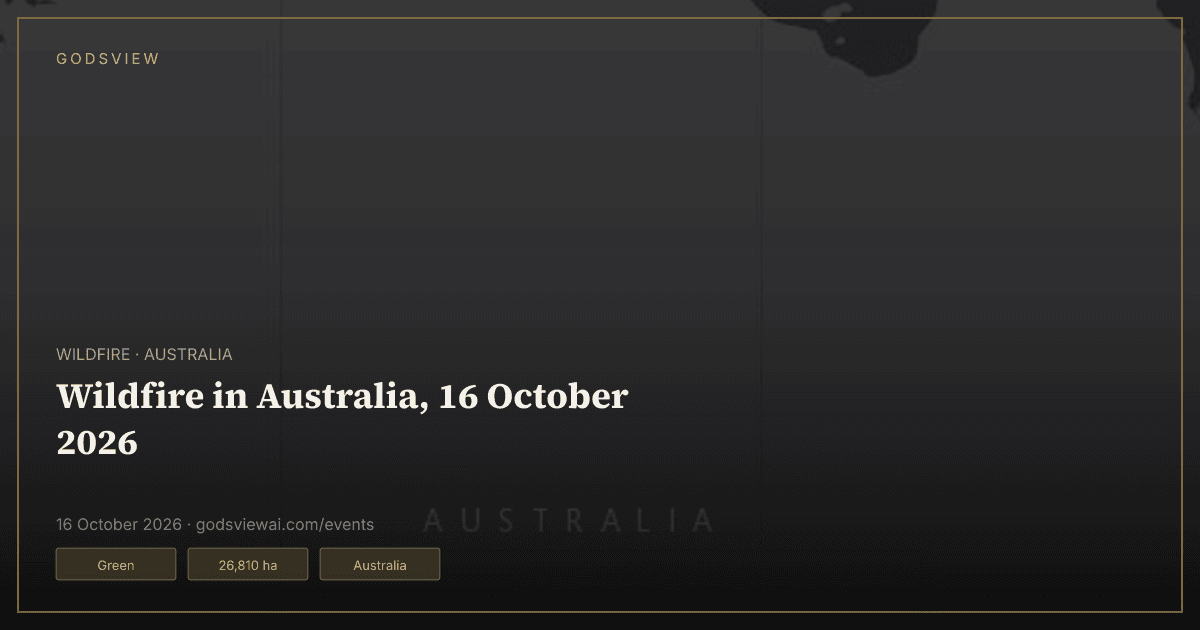 Map of Wildfire in Australia, 16 October 2026