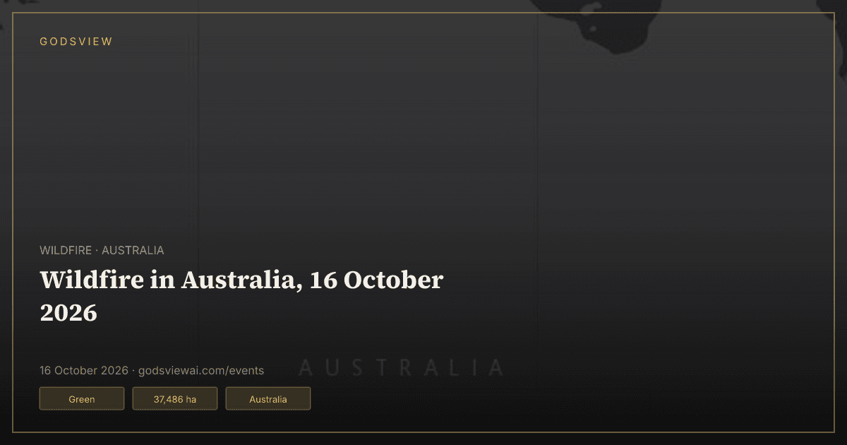 Map of Wildfire in Australia, 16 October 2026