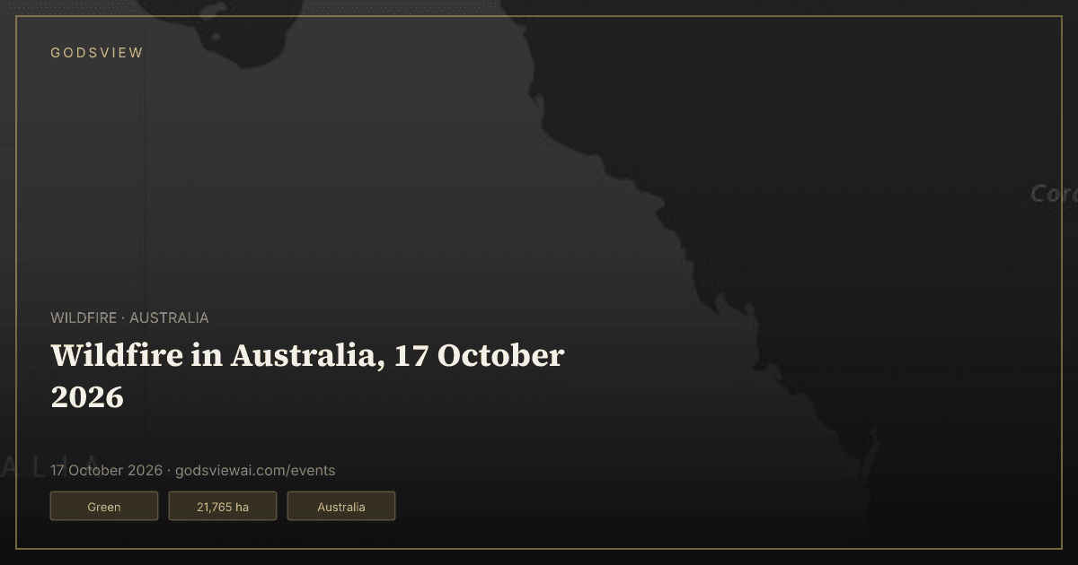 Map of Wildfire in Australia, 17 October 2026