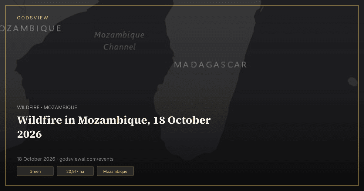 Map of Wildfire in Mozambique, 18 October 2026