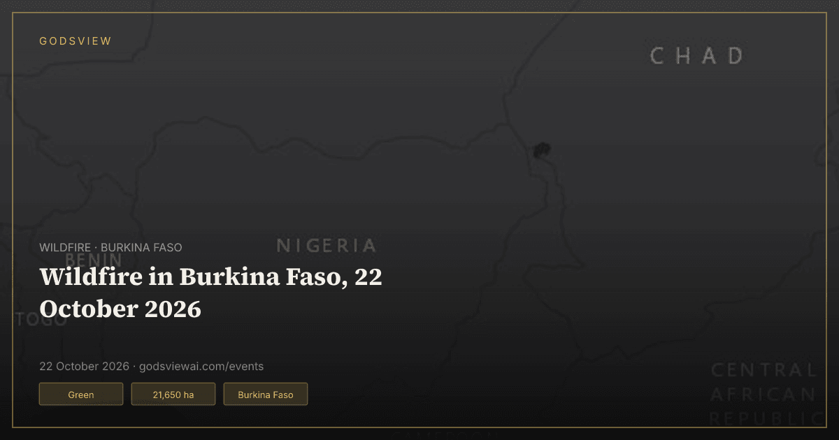Map of Wildfire in Burkina Faso, 22 October 2026