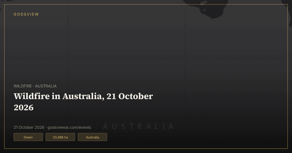 Map of Wildfire in Australia, 21 October 2026