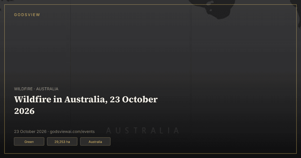Map of Wildfire in Australia, 23 October 2026