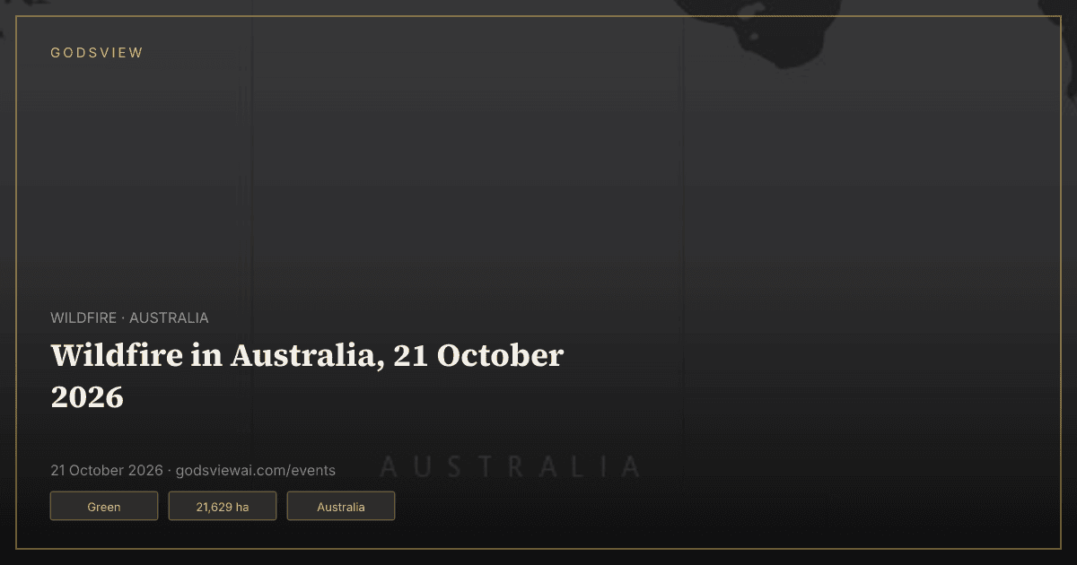 Map of Wildfire in Australia, 21 October 2026