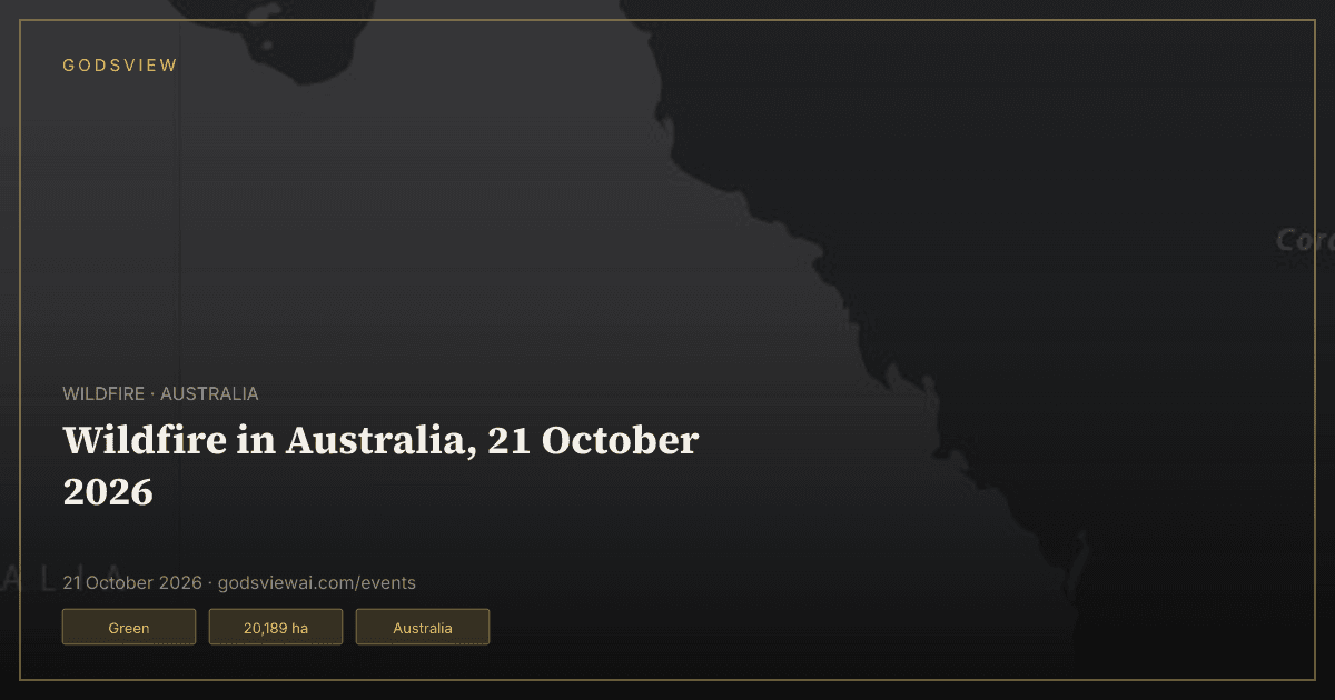 Map of Wildfire in Australia, 21 October 2026