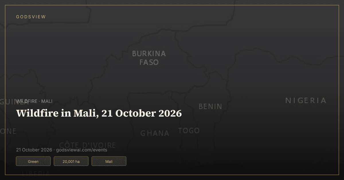 Map of Wildfire in Mali, 21 October 2026