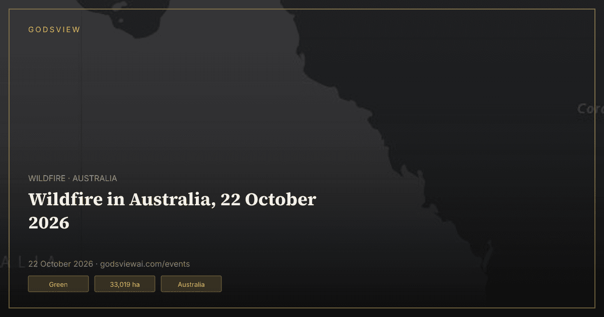 Map of Wildfire in Australia, 22 October 2026