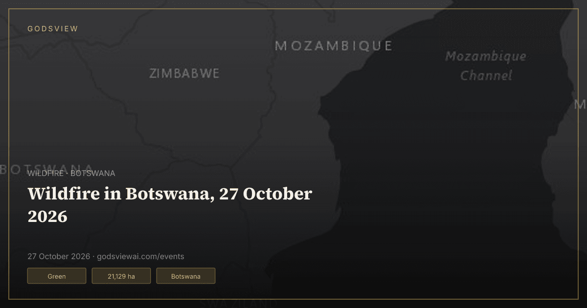 Map of Wildfire in Botswana, 27 October 2026