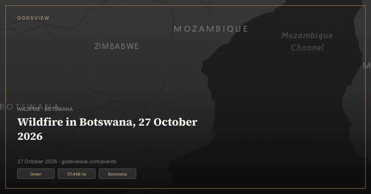 Map of Wildfire in Botswana, 27 October 2026